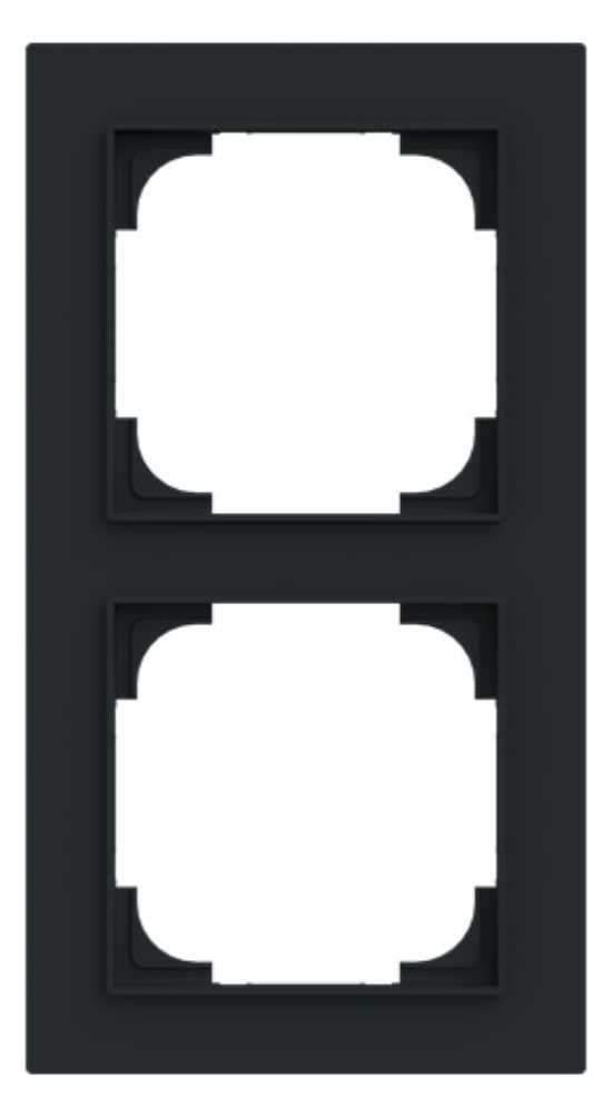 1St. Busch-Jaeger 1722-4Rahmen 2-fach schwarz matt