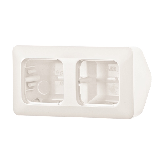 1St. Busch-Jaeger 1708-214 Aufputz-Gehäuse, 2-fach Gehäuse für Eckmontage Reflex SI alpinweiß