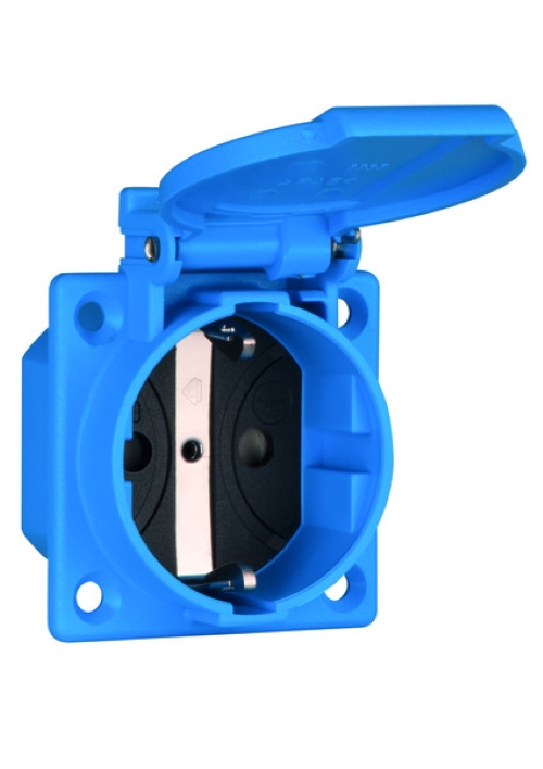1St. ABL 1662050 SCHUKO Einbausteckdose, blau, IP54