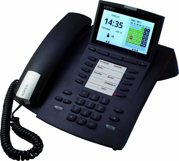 1St. AGFEO Systemtelefon ST 45 schwarz f.classics Anlagen m.Farbdisplay ST 45