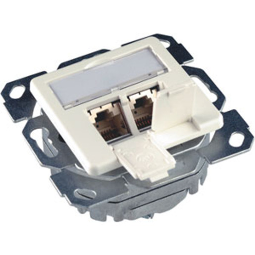 1St. Daten Anschlussdose 8/8 UP/50 Cat.6A(tief) perlweiss