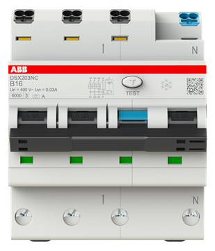1St. ABB DSX203NC B16 A30 FI/LS-Schalter 6kA, 3P+N, Typ A, B 16, 30mA FlexLine Push-in Technologie 2CSR256192R1165