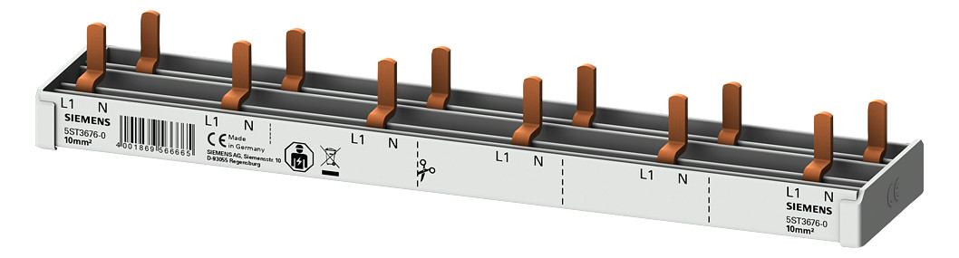 1St. Siemens 5ST3676-0 Stiftsa.schiene kompakt, 10mm2 Anschluss 1St. Siemens 5ST3676-0 Stiftsa.schiene kompakt, 10mm2 Anschluss