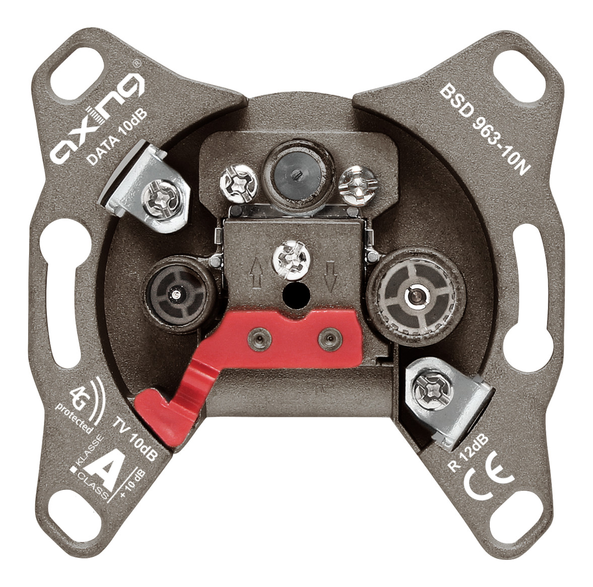 1St. AXING Durchgangsdose BSD 963-10N Multimedia 3Loch 5-1006MHz 10dB Kl.A+