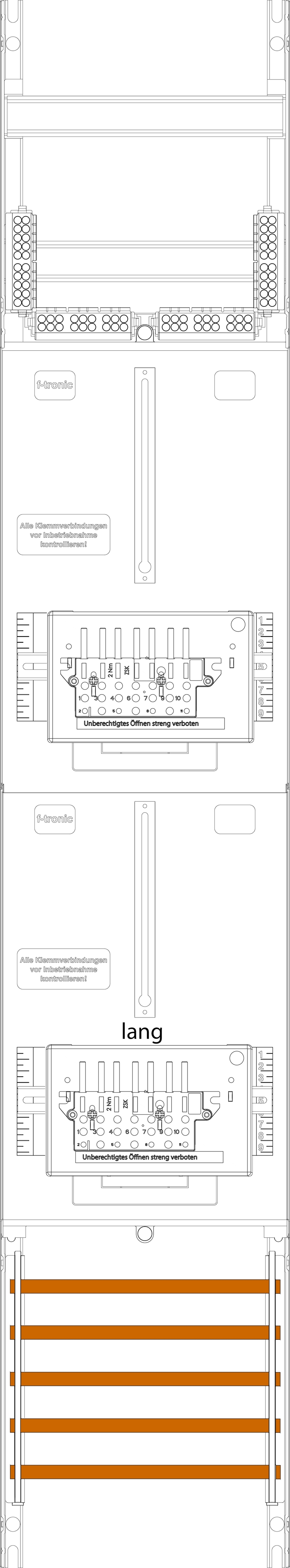 1St. F-Tronic Z16-10-10L-ZSK Zählerfeld Z16-10-10L-ZSK, 1-feldrig, H=1350mm, 2-3.HZ, kurze u. lange Kabel,2 ZSK-Set 7143456
