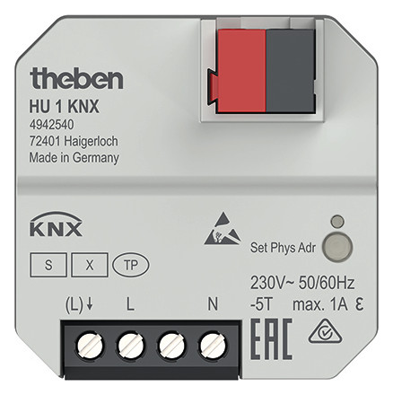 1St. Theben KNX 1-fach Heizungsaktor HU 1 KNX UP KNX Data Secure 4942540