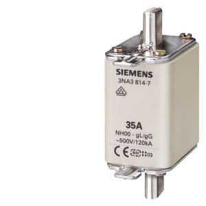 3St. Siemens 3NA3824-7 NH-Sicherungseinsatz, NH00, In: 80 A, gG