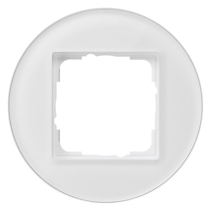 1St. Gira 0211130 Abdeckrahmen 1f Gira Studio Glas Weiß glänzend