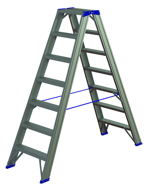 1St. Protec.class PASSL27 Alu-Stufenstehleiter 2 x 7