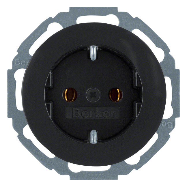 1St. Berker 47452045 Steckdose Serie R.Classic schwarz glänzend...