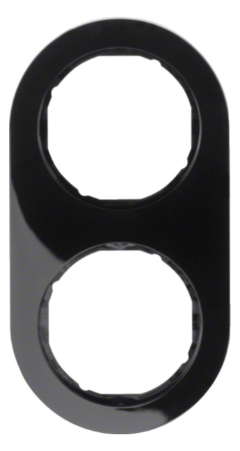 1St. Berker 10122045 Rahmen 2fach Serie R.Classic schwarz, glänzend