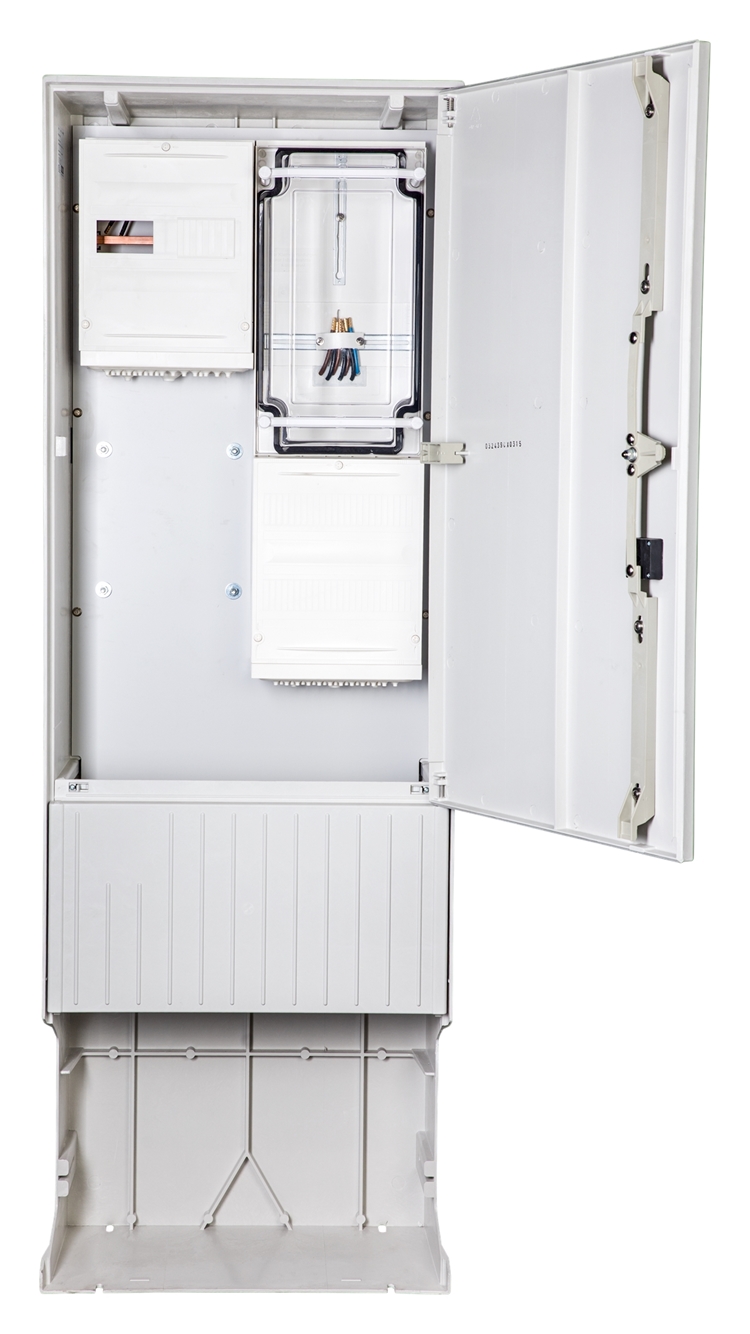1St. F-Tronic ZSA172-2-ZK-HT Zähleranschlusssäule 2-feldrig, H=1710mm, 3.HZ, Haube mit Tür, ZSA172-2-ZK-HT 7160002