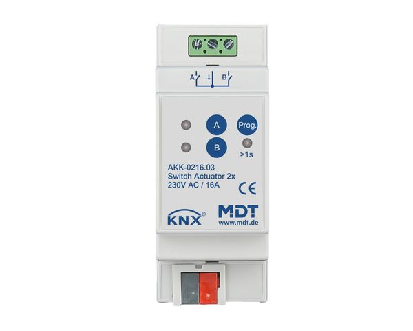1St. MDT Schaltaktor 2-fach REG AKK-0216.03 230VAC Kompakt 70 F 10EVG