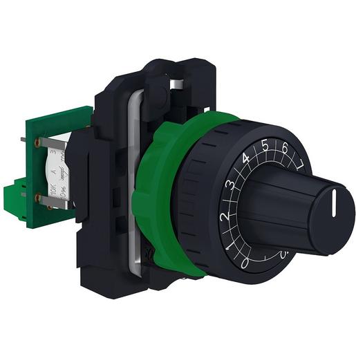 1St. Schneider Electric XB5AD912R10K Potentiometer Kunststoff Komplettgerät mit integr. Widerstand 10KOhm