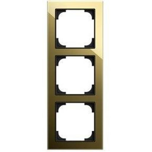 1St. Busch-Jaeger 1723-4013 Rahmen 3-fach Glas schwarz / Gold 1St. Busch-Jaeger 1723-4013 Rahmen 3-fach Glas schwarz / Gold
