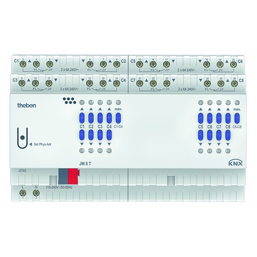 1St. Theben 4940255 JM 8 T KNX, KNX Jalousieaktor 8-fach
