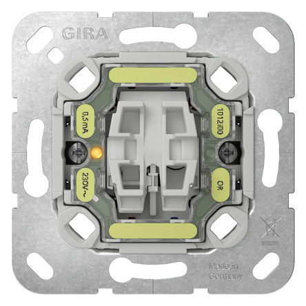 1St. Gira 312200 Tast-Kontroll Aus 2-p Einsatz 1St. Gira 313500 Tast-Kontroll Serien Einsatz