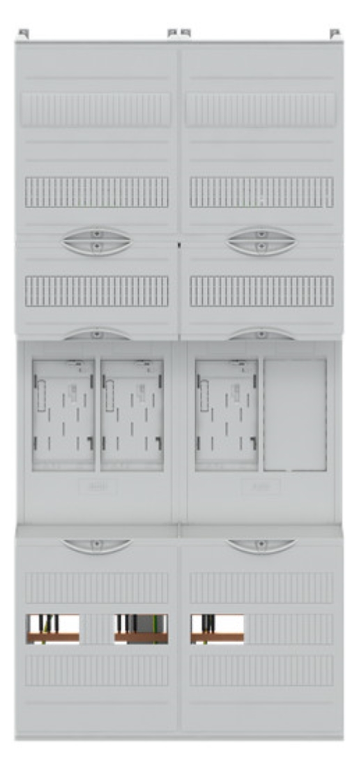 1St. Striebel & John BF27F31 Zählerfeld 7RE Z1R vorverdrahtet mit BKE-I Netzsystem TN-S 5-polig lichtgrau 2CPX054105R9999