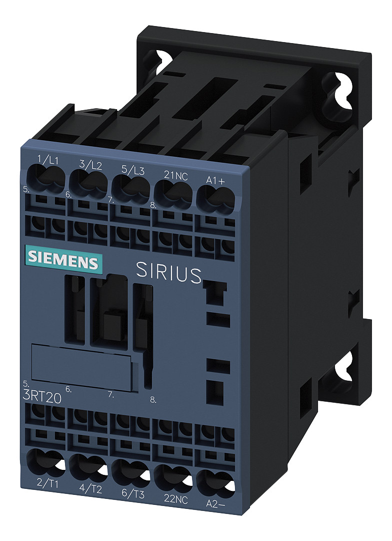 1St. Siemens 3RT2017-2BB42 Schütz, AC-3e, 12 A/5,5 kW/400V, 3-polig, DC 24V, 1Ö, Federzuganschluss