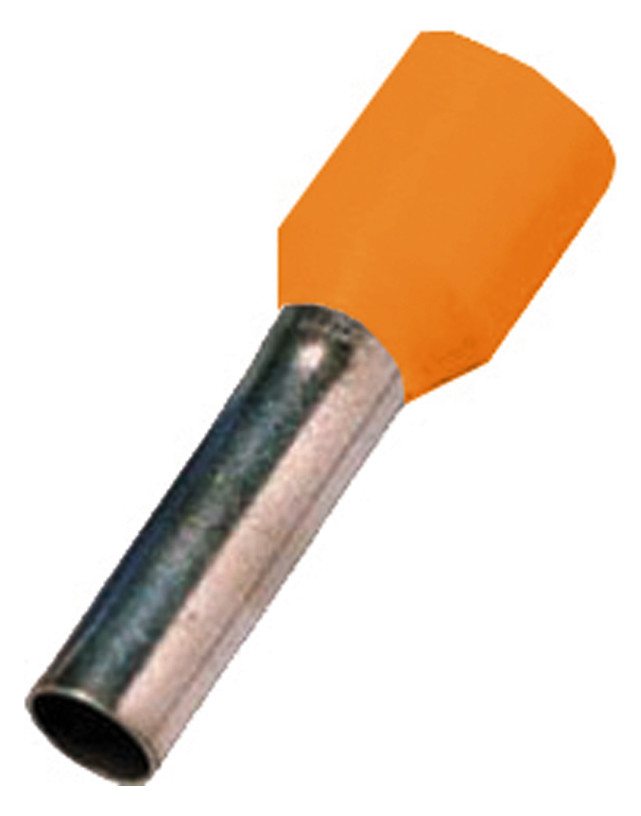 100St. Intercable 181512 Isolierte Aderendhülsen nach DIN 46228 Teil 4,  0, 5qmm 8 mm Länge verzinnt orange ICIAE058OR