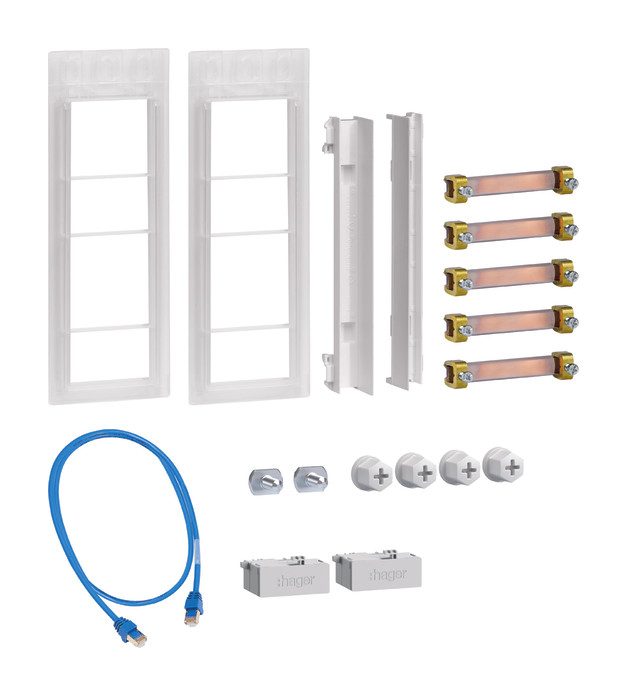 1St. Hager ZM02MS Verbindungssatz, universZ, 3-Punkt, Schrank/Schrank, inkl. WAN-Verbindung
