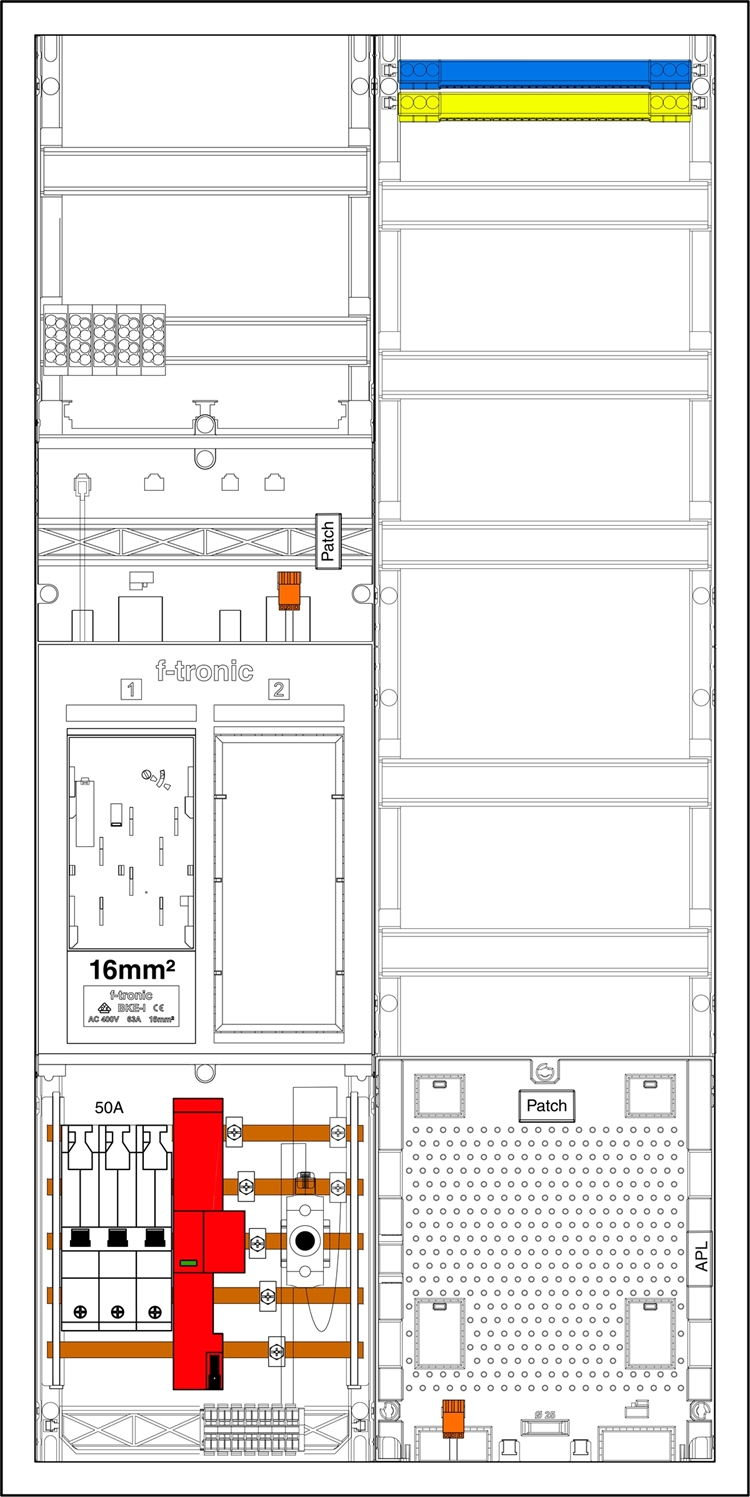 1St. F-Tronic EHZ721APZ50D01ÜS-16 EHZ721APZ50D01ÜS-16,1ZP 16mm², DS, 1 R, 1 VAPZ inkl. APL, ÜSS, SLS 50A,SPVGD01, 2 PPV,1 PL150 7195206