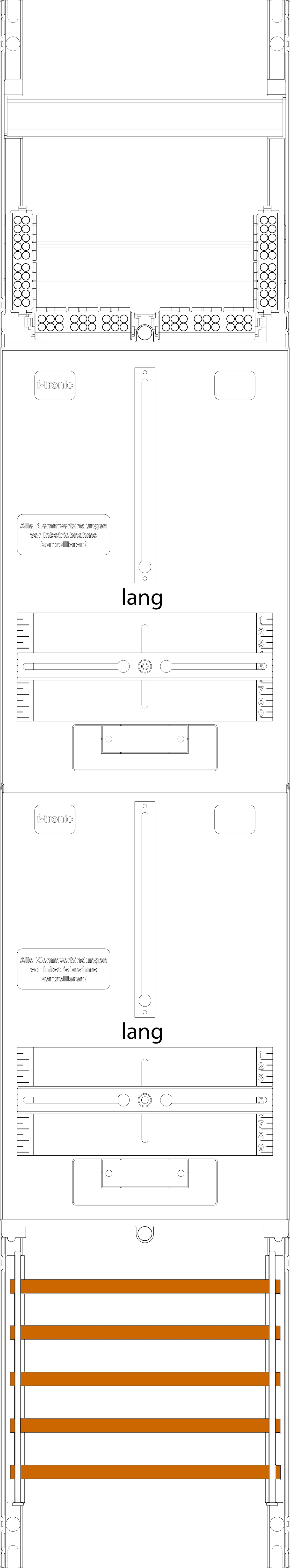 1St. F-Tronic Z16L Zählerfeld Z16L, 1-feldrig, H=1350mm, 2-3.HZ lange Kabel 7143307