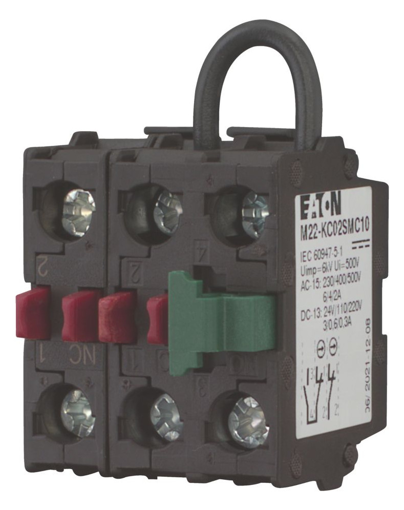 1St. Eaton 121720 Kontaktelement 2 Öffner, Bodenbefestigung, Schraubanschluss, selbstüberwachend M22-KC02SMC10