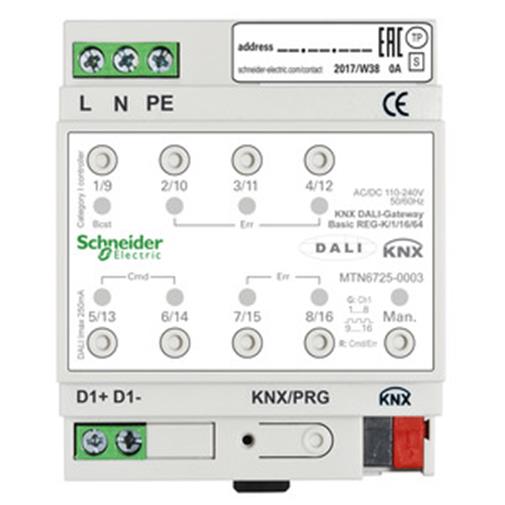 1St. Schneider Electric MTN6725-0003 KNX DALI-Gateway Basic REG-K/1/16/64 1Kanal 1St. Schneider Electric MTN6725-0003 KNX DALI-Gateway Basic REG-K/1/16/64 1Kanal