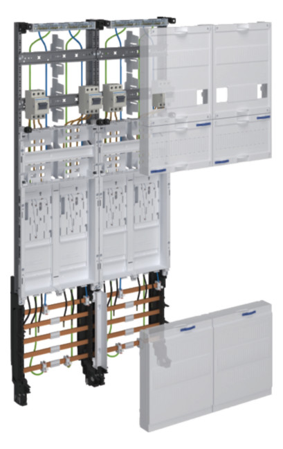 1St. Hager ZK3EL24T Komplettfeld, univZ, eHZ, H=1050mm, 4 Zä