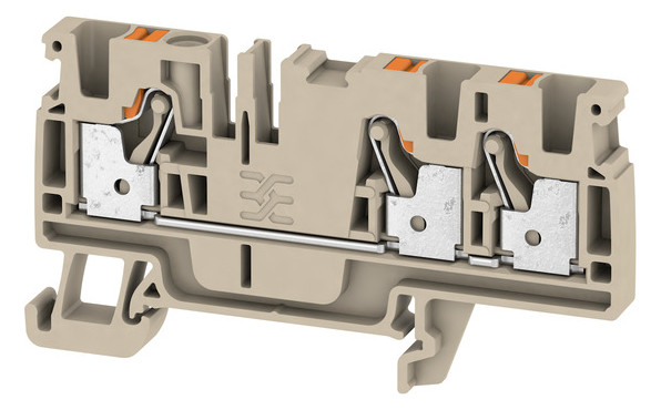 100St. Weidmüller A3C 4 Durchgangs-Reihenklemme, PUSH IN, 4 mm2