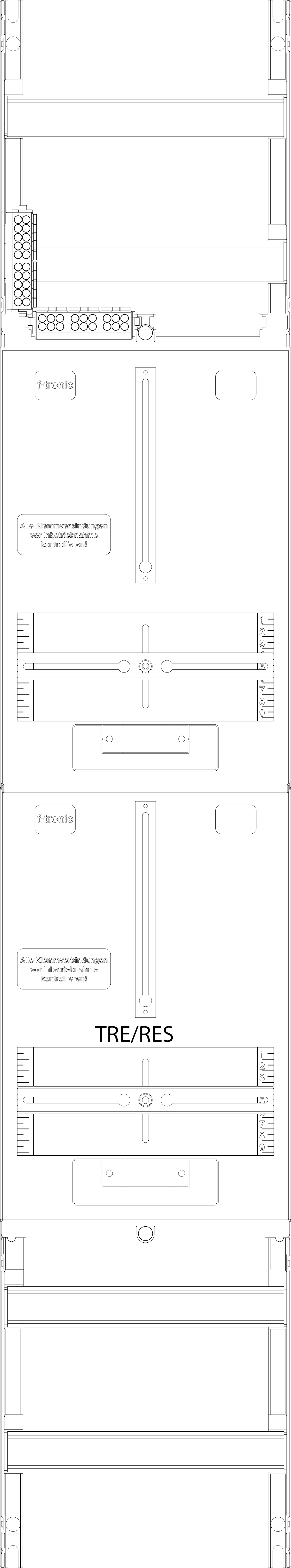 1St. F-Tronic ZRB Zählerfeld ZRB, 1-feldrig, H=1350mm, 1-3.HZ, 2 Hutsch., im NAR, 1 Res. 7143304