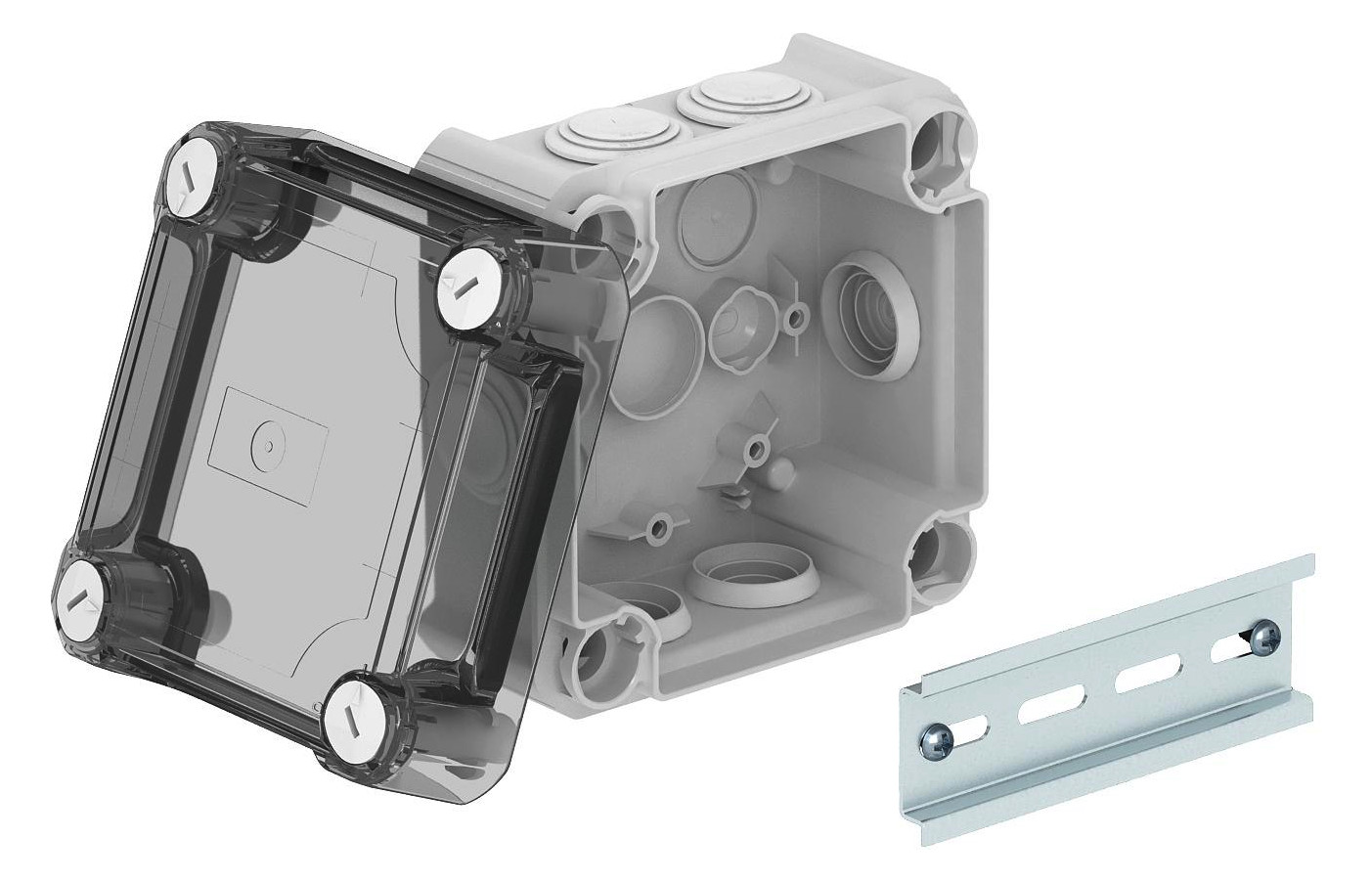 1St. OBO T60 HD TR Kabelabzweigkasten 114x114x76 PP/PC Deckel tr. 2007750