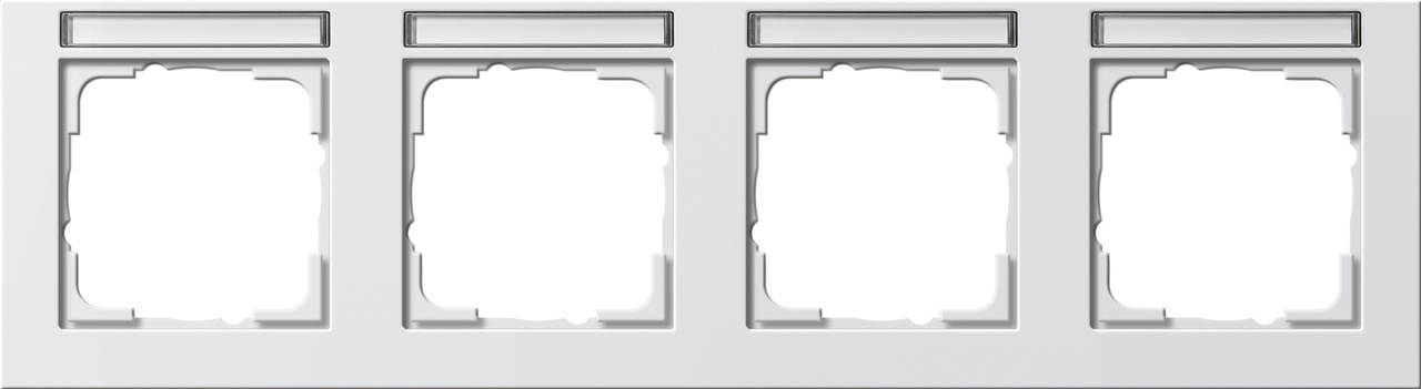 1St. Gira 109422 Rahmen 4fach waager. mit Beschriftungsfeld E2 Reinweiß matt