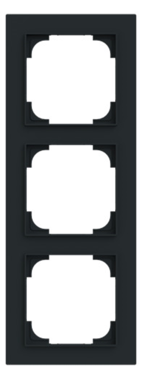 1St. Busch-Jaeger 1723-45M Rahmen 3-fach schwarz matt