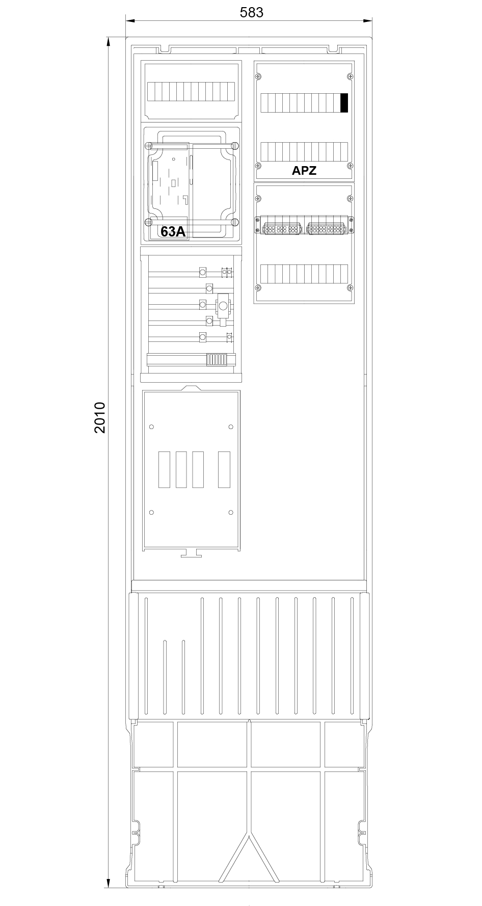 1St. F-Tronic ZSA202-2-eHZ-APZ-TSG Zähleranschlusssäule 2-feldrig, H=2010mm, eHZ, Haube geschl., ZSA202-2-eHZ-APZ-TSG-HAK-HG 7160152