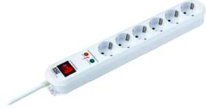 1,5m Bachmann 381.2501K Tischsteckdose 6-fach WS mit Überspannung