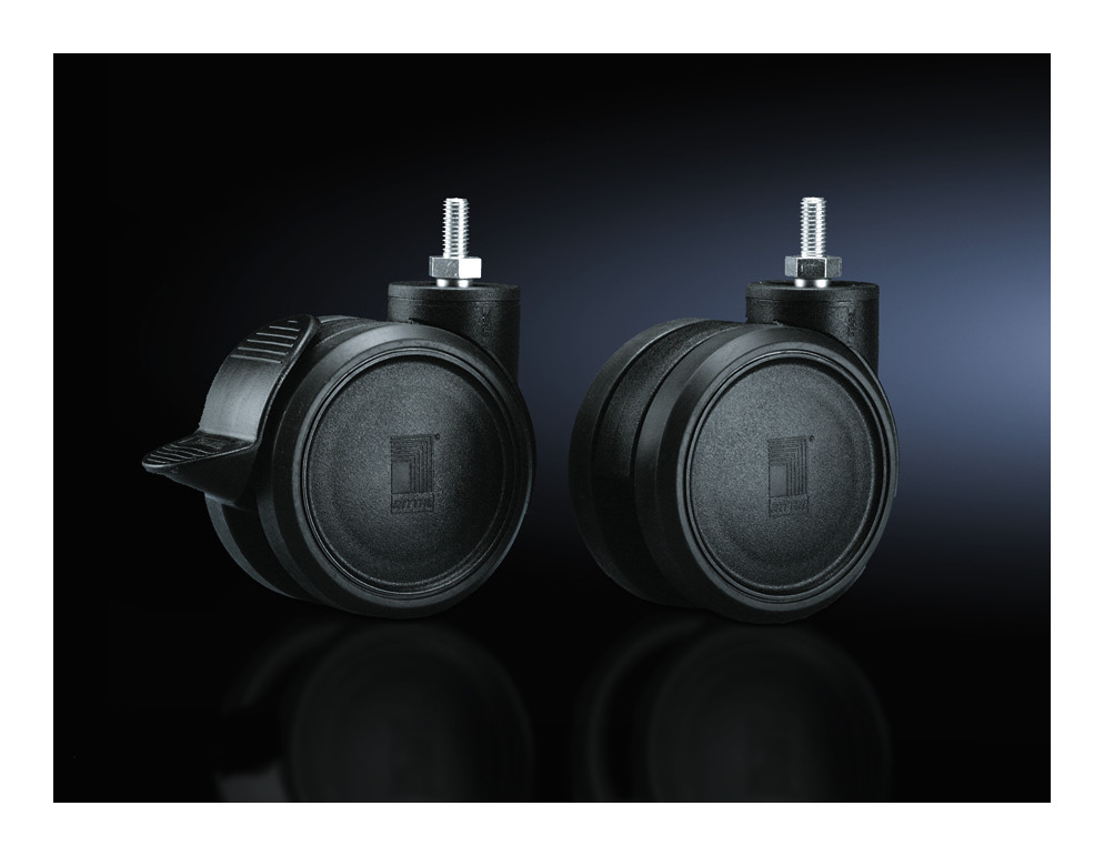 1St. Rittal DK 7495.000 Doppel-Lenkrollen, max. statische Last pro Bauteil 120 kg, Bodenfreihe 7495000