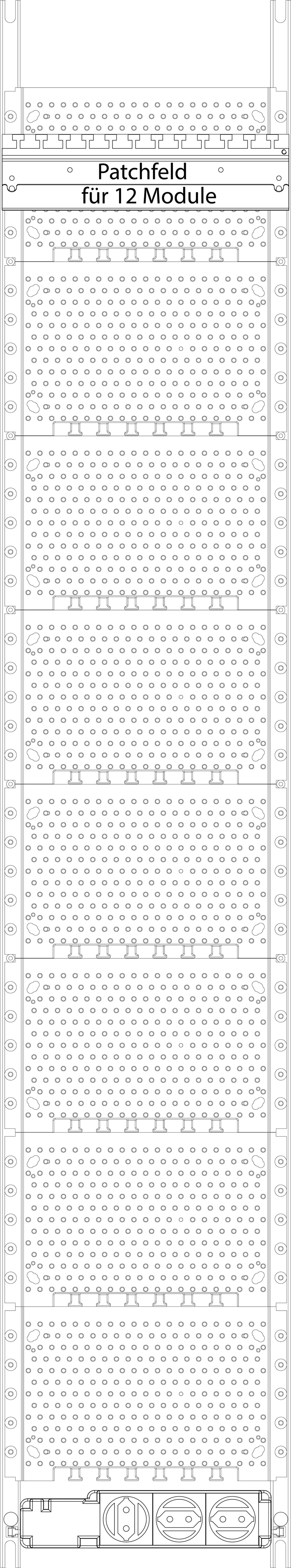 1St. F-Tronic KX9-MP1 Multimediafeld KX9-MP1, 1-feldrig, H=1350mm,STECKD3K, PATCH12,6x RJ45, 10x KKL, GK45 7143680