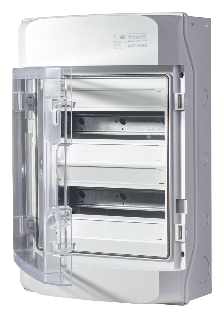 1St. F-Tronic NEPTUN24SQ AP Feuchtraumverteiler IP65, NEPTUN24SQ, 2-reihig, mit Belüftungssystem 7270006