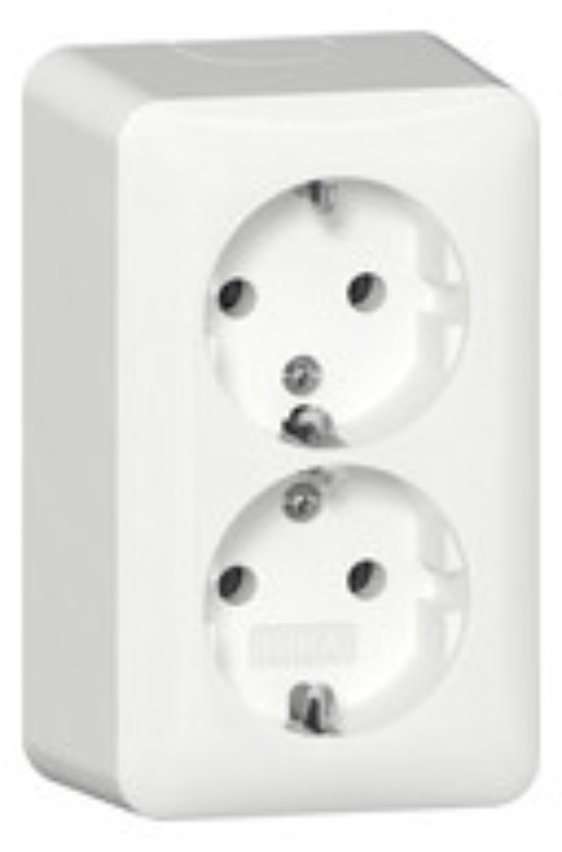 1St. Gira 478013 2f- Steckd. + Montagepl. AP Reinweiß