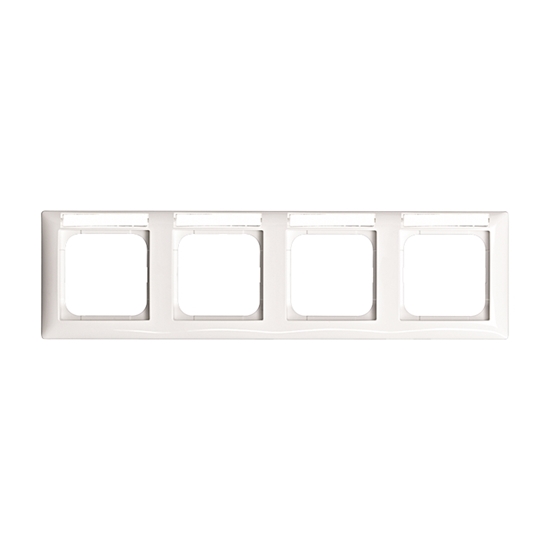 1St. Busch-Jaeger 1734 NS-914 mit Beschriftungsfeld, 4-fach Rahmen Busch-balance SI alpinweiß