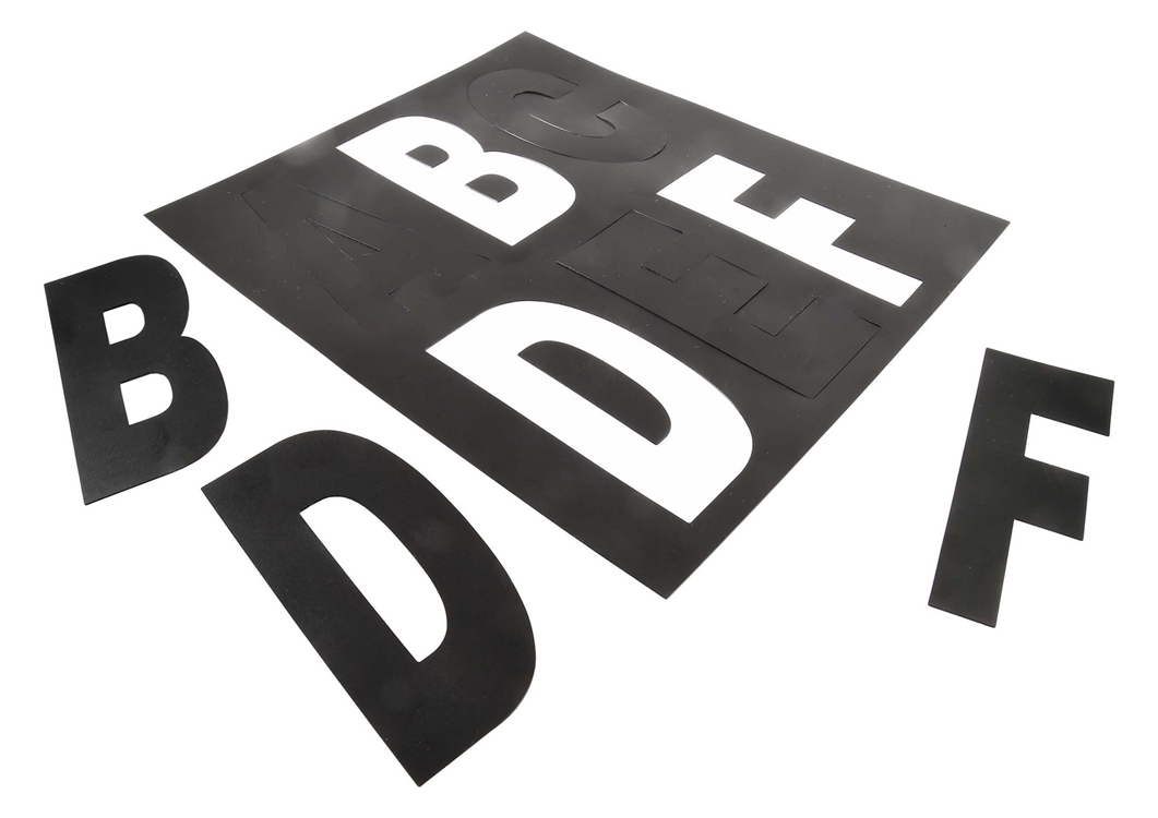 1St. DEKOLIGHT 930808 Klebebuchstaben Satz A-F sw. 10mm hoch