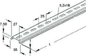 2m Niedax 2933/2 GL Tragschiene gelocht 35mm galvanisch verzinkt 29332GL 2m Niedax 2933/2 GL Tragschiene gelocht 35mm galvanisch verzinkt 29332GL