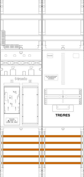 1St. F-Tronic ER6R1B Zählerfeld ER6R1B, 2-feldrig, H=1050mm, 1-eHZ, 1 Res., 1 TRE 7141023