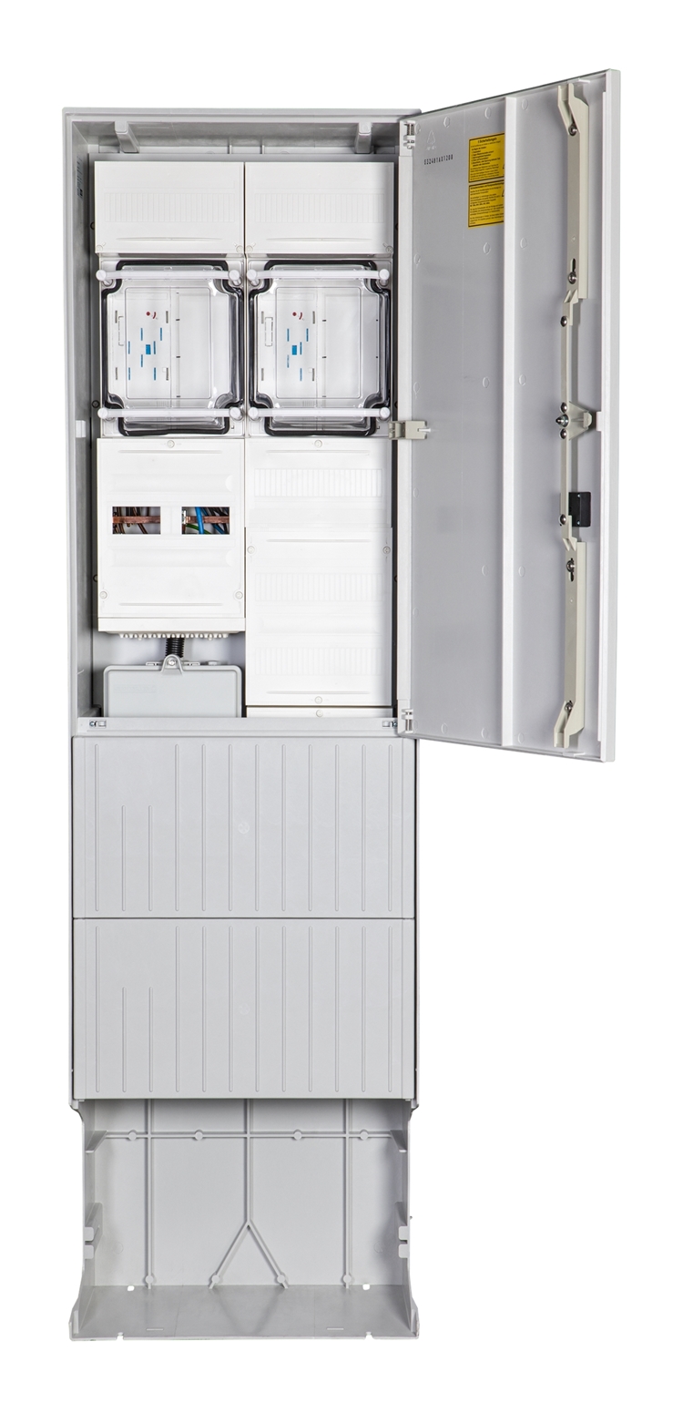 1St. F-Tronic ZSA202-2-2eHZ-HS-APZ Zähleranschlusssäule 2-feldrig, H=2010mm, 2-eHZ, Haube geschl., ZSA202-2-2eHZ-HS-APZ-HAK-HG 7160141