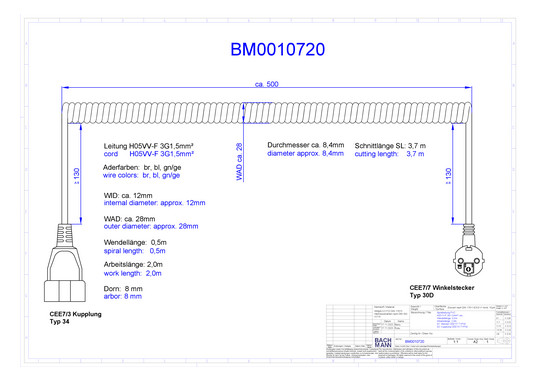 1St. Bachmann 672.280 SPIRALVERLAENGERUNG