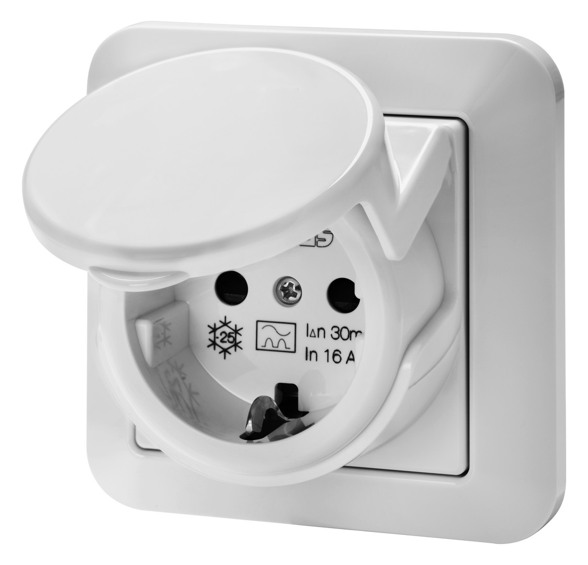 1St. Gewiss GW95524 RCD FI-Steckdose 16A/0,03A IP44