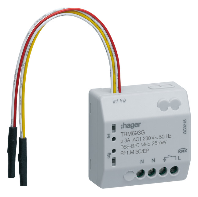 1St. Hager TRM693G Funk UP Sch.Akt. 1f/Eing. 2f 230V 3A 3D...