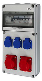 1St. Gewiss Steckdosenkombination DE00319 ST-KOM 3XST/230/16/3P 2XIEC 400/16A 5P